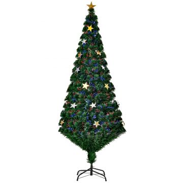 Brad de Craciun brad Artificial cu 27 becuri LED, decoratiune de craciun 180cm HOMCOM | Aosom Romania