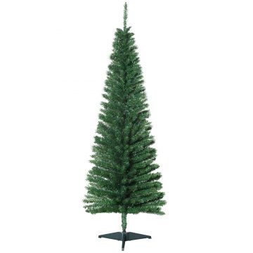 Brad de Craciun de 150cm Pin Artificial cu Ramuri 294 Baza Pliabila Detasabila, decoratiune de Craciun HOMCOM | Aosom RO