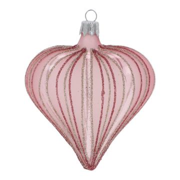 Ornamente de Crăciun suflate manual 3 buc. din sticlă 9 cm Heart – Ego Dekor