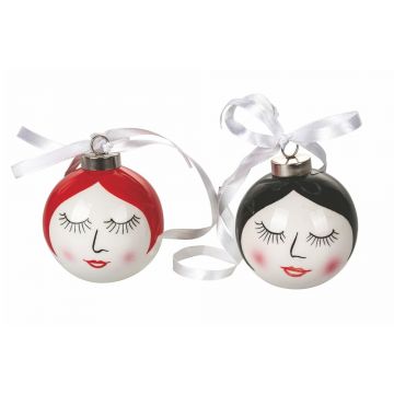 Set 6 ornamente de Crăciun din dolomită VDE Tivoli 1996 Fantasy, ø 7 cm