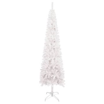 Pom de Crăciun artificial subțire, alb, 240 cm