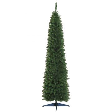Pom de Craciun 210cm din PVC cu 499 de Ramuri si Baza din Plastic, Design Inalt si Ingust, Φ60x210cm, Verde HOMCOM | Aosom RO