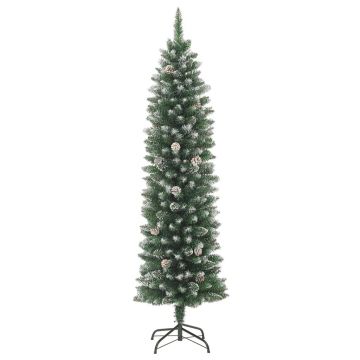 Brad de Crăciun artificial slim cu suport, 210 cm, PVC