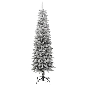 Brad de Crăciun artificial slim cu zăpadă pufoasă 180 cm PVC&PE