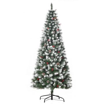 Brad de Craciun Artificial acoperit180cm cu Zapada Baza Detasabila 618 Ramuri, decoratiuni de Craciun HOMCOM | Aosom Romania