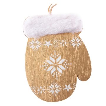 Set 2 decorațiuni din lemn suspendate Dakls, înălțime 10,7 cm, formă mănușă