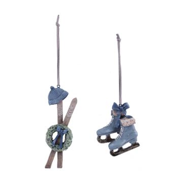 Set 2 ornamente suspendate în formă de patine și schiuri Ego Dekor
