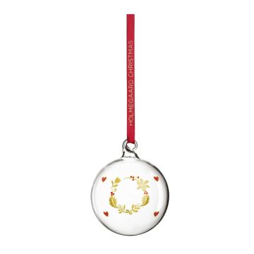 Glob de Crăciun suflat manual din sticlă ø 6,5 cm Ann-Sofi Romme Annual Christmas Bauble – Holmegaard