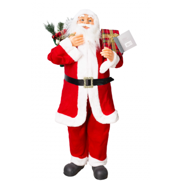 Mos Craciun cu LED, rosu, 110 cm