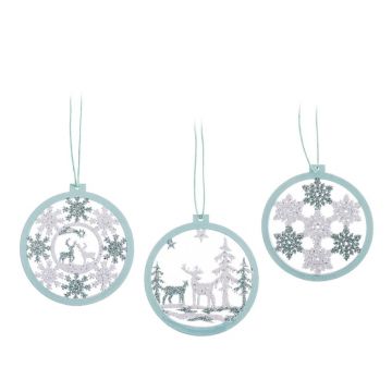 Ornamente de Crăciun 6 buc. din lemn ø 8 cm – Casa Selección