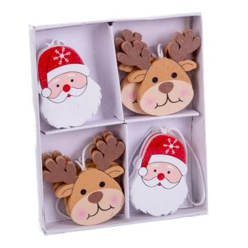 Ornamente de Crăciun 8 buc. din lemn 5 cm Figures – Casa Selección