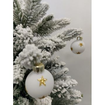 Set 12 globuri sticla albe 3 cm Xmas, Prosper