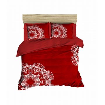 Lenjerie de pat dubla Xmas-421, Pearl Home, 3 piese, amestec bumbac, multicolor