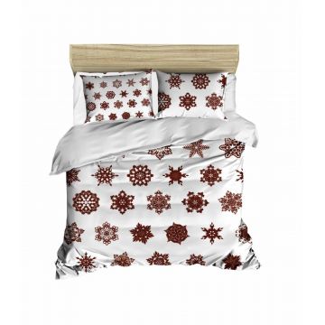 Lenjerie de pat dubla Xmas-429, Pearl Home, 3 piese, amestec bumbac, multicolor