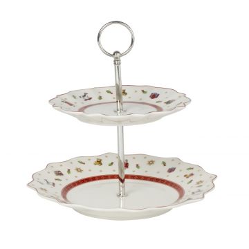 Platou pentru prajituri, Villeroy & Boch, Toy's Delight, 24 cm, portelan premium