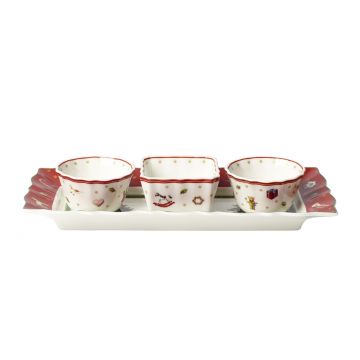 Set servire aperitive 4 piese, Villeroy & Boch, Toy's Delight, 26 x 12 x 5 cm, 65 ml, portelan premium
