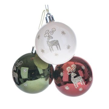 Globuri de Crăciun 3 buc. din plastic ø 6 cm – Dakls