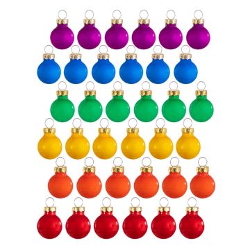 Globuri de Crăciun lucrate manual 36 buc. din sticlă ø 2 cm Rainbow Mini – Sass & Belle