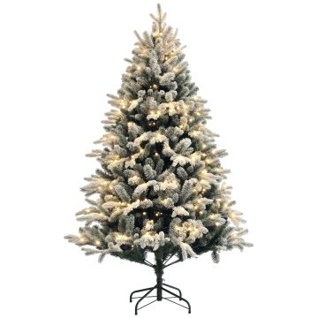 HOMCOM Brad de Crăciun Artificial cu 200 luminițe LED, 793 Ramuri, Crengi Pliabile și Bază Pliabilă, Ø116x180 cm, Verde | Aosom Romania