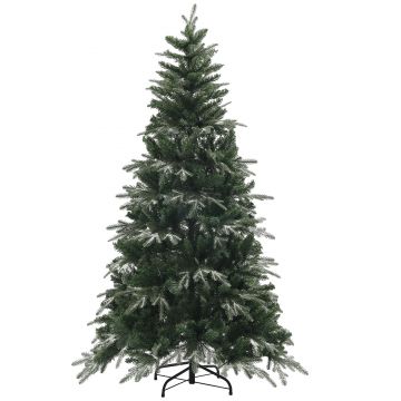 HOMCOM Brad de Crăciun Artificial cu Fulgi de Zăpadă din Cristal și 850 Ramuri Ignifuge, Ø110x180 cm, Verde | Aosom Romania