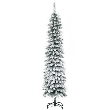 HOMCOM Brad de Crăciun Artificial cu Zăpadă și 395 Ramuri, 46x46x180 cm, Verde | Aosom Romania