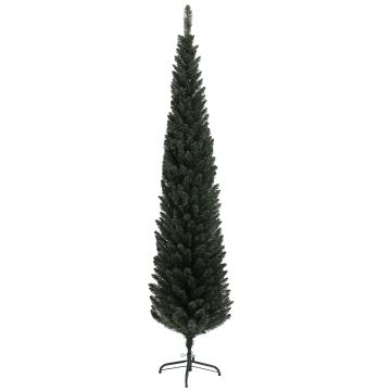 HOMCOM Brad de Crăciun Artificial Înalt de 195 cm cu 390 Crengi, Îngust și Spațiu Economic, Ø55x195 cm, Verde | Aosom Romania