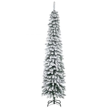 HOMCOM Brad de Crăciun Înzăpezit cu Trei Secțiuni, 490 de Crengi din Metal și Plastic, 54x54x210 cm, Verde | Aosom Romania