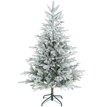 HOMCOM Pom de Crăciun înzăpezit 150 cm cu Bază Metalică Pliabilă | Aosom Romania
