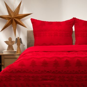 Lenjerie de pat dubla Mariah, Homla, 3 piese, 160x200 cm, microfibra din poliester, rosu