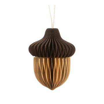 Ornament de Crăciun lucrat manual din hârtie 10 cm Honeycomb Acorn – Sass & Belle