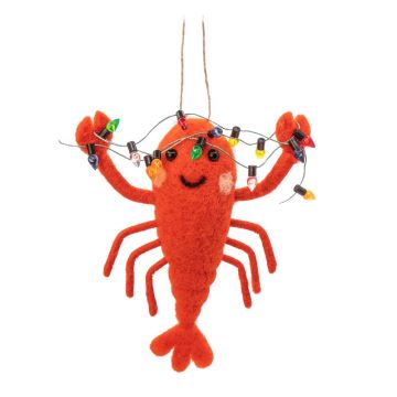 Ornament de Crăciun lucrat manual din material textil 11 cm Lobster – Sass & Belle