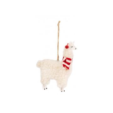 Ornament de Crăciun lucrat manual din material textil 13 cm Llama – Sass & Belle