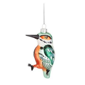 Ornament de Crăciun lucrat manual din sticlă 10,5 cm Kingfisher – Sass & Belle