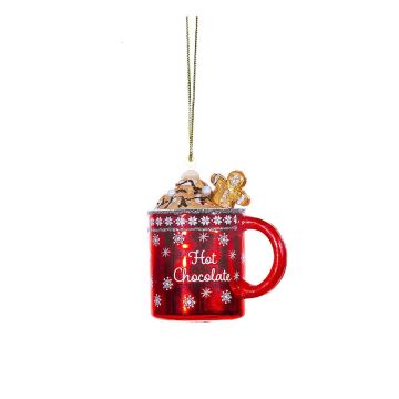 Ornament de Crăciun lucrat manual din sticlă 6 cm Hot Chocolate – Sass & Belle