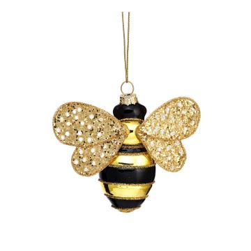 Ornament de Crăciun lucrat manual din sticlă 7 cm Bee – Sass & Belle