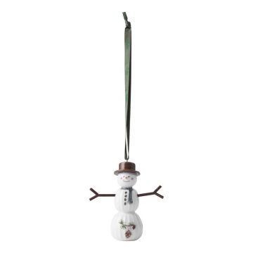 Ornament de Crăciun pictat manual din porțelan ø 4 cm Hammershøi Snowman – Kähler Design