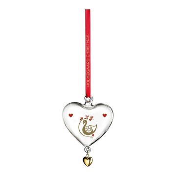Ornament de Crăciun suflat manual din sticlă 8 cm Ann-Sofi Romme Annual Christmas Heart 2025 – Holmegaard