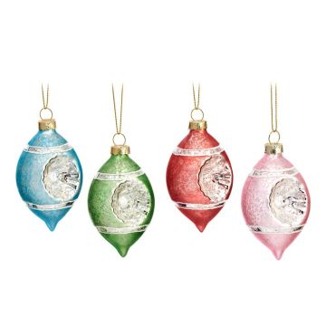 Ornamente de Crăciun lucrate manual 4 buc. din sticlă ø 5,5 cm Vintage – Sass & Belle