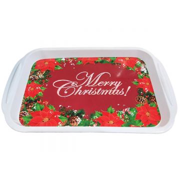 TAVA PLASTIC DECOR CRACIUN DREPTUNGHIULARA 38X24CM 3877