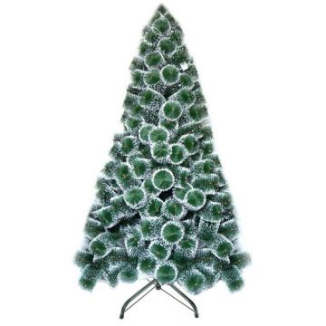 Brad Artificial, 180 cm, Pin Bogat cu Varfuri Albe, Suport Metalic, Grunberg