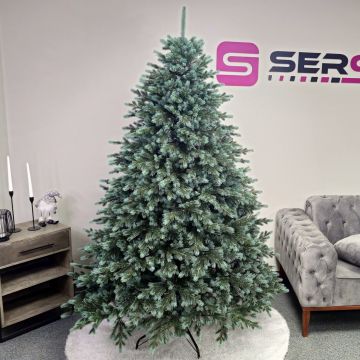 Brad artificial Christmas Deluxe by Sersimo, Alaska Select verde argintiu, integral 3D, 180 cm