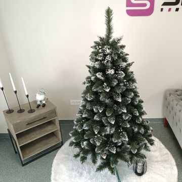 Brad artificial Christmas Deluxe by Sersimo, Crystal nins cu merisoare, 2D, 180cm