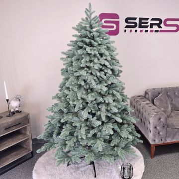 Brad artificial Christmas Deluxe by Sersimo, Kovalivska argintiu, 3D, 210cm