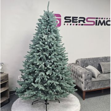 Brad artificial Christmas Deluxe by Sersimo, Laponia Select argintiu, integral 3D, 230cm