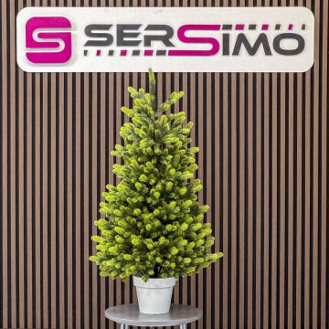 Brad artificial Christmas Deluxe by Sersimo, Viena Elite Spring in ghiveci, 3D, 110 cm