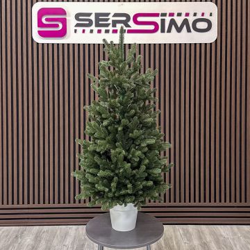 Brad artificial Christmas Deluxe by Sersimo, Viena Elite verde in ghiveci, 3D, 110 cm