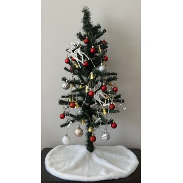 Covoras pentru brad, Pelush Christmas, 50x50 cm, Poliester, Ecru