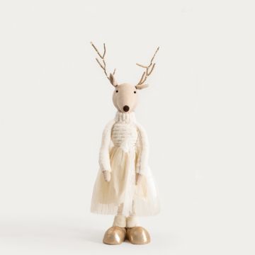 Decoratiune ren cu fusta Galant, Homla, 90 cm, poliester, bej