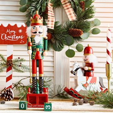 Decoratiune Spargatorul de nuci Nutcracker, Homla, 42 cm, lemn, multicolor