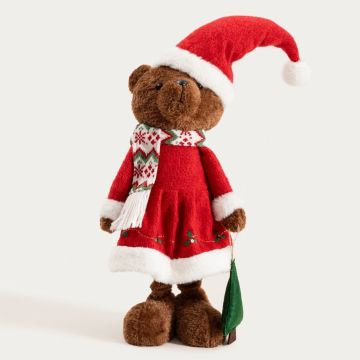 Decoratiune ursoaica Nikx, Homla, 47 cm, poliester/metal/lemn, multicolor